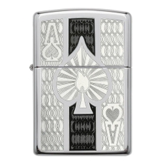 Bật Lửa ZIPPO - Classic - Ace High Polish Chrome (Át bích)