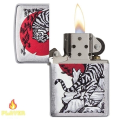 Bật Lửa ZIPPO - Classic - Tiger Tattoo Design (Hổ Lên Núi Mặt Trời Đỏ)
