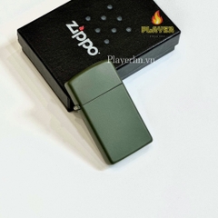 Bật Lửa ZIPPO - Slim - Green Matte (Rêu Lì sơn tĩnh điện)
