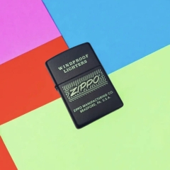 Bật Lửa ZIPPO - Classic - Zippo Logo Arrows Manufacturing ( Xanh Than )