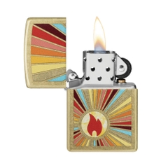 Bật Lửa ZIPPO - Classic -Beaming Flame Design (Tia Sắc Màu)