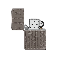 Bật Lửa ZIPPO - Luxury- Armor® Reverse Carve Zippo Design (Black Ice)