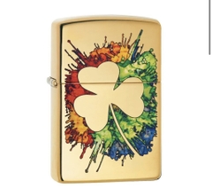 Bật Lửa ZIPPO - Classic - Graffiti Clover Design (Cỏ Ba Lá Bảy Màu)