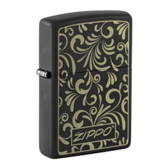 Bật Lửa ZIPPO - Classic - Black Matte Laser Engrave (Đen Lì Khắc Hoa Văn)