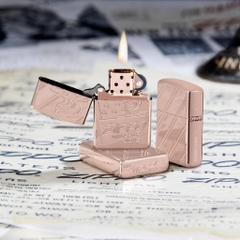 Bật Lửa ZIPPO - Armor -  Script Logo Collectible Armor Rose Gold (Kỉ Niệm 75 Năm Vàng Hồng)