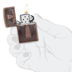 Bật Lửa ZIPPO - Armor -  Deep Carve Cross Design (Thánh Giá Đồng)