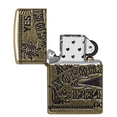 Bật Lửa ZIPPO - Armor -  Ouija Board Design (Bảng Chữ Cái Antique)