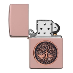 Bật Lửa ZIPPO - Classic - Tree of Life Emblem (Cây Sự Sống Vàng Hồng)