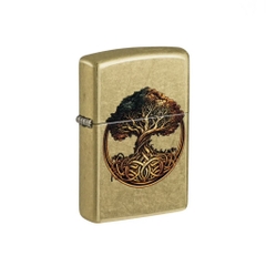 Bật Lửa ZIPPO - Classic - Knotted Tree of Life Design (Cây Sự Sống Vàng Bụi)