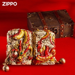 Zippo Rồng Đỏ Pha Vàng - Phiên Bản Độ