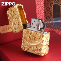 Zippo Hoa Văn Vàng Sang Chảnh - Phiên Bản Độ - Hàng Order
