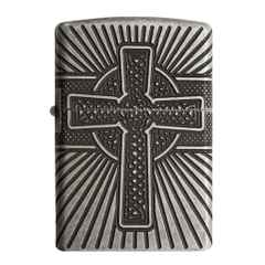 Bật Lửa ZIPPO - Armor - Celtic Cross Design (Thánh Giá Antique Silver)