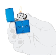 Bật Lửa ZIPPO - Armor -  Simple Design (Xanh Shaphire Đính Đá )