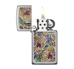Bật Lửa ZIPPO - Slim - Fusion Floral Design (Họa Tiết Hoa Bảy Màu)