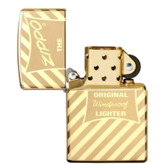 Bật Lửa ZIPPO - Classic - Vintage Zippo Box Top (Vintage Sọc Vàng)