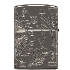 Bật Lửa ZIPPO - Armor - Wicca Design (Hoa Văn Black Ice)