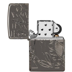 Bật Lửa ZIPPO - Armor - Wicca Design (Hoa Văn Black Ice)