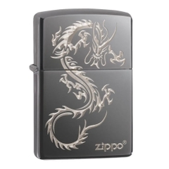 Bật Lửa ZIPPO - Classic - Asia Dragon Design (Rồng Đen Đá)