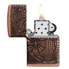 Bật Lửa ZIPPO - Armor - World Map Design (Bản Đồ Antique Đồng Đỏ)