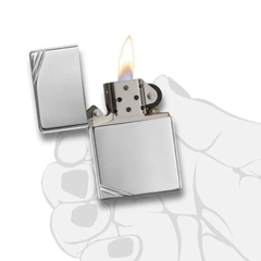 Bật Lửa ZIPPO - Vintage - Slashes High Polish Chrome (Chặt Góc Bạc)