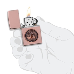 Bật Lửa ZIPPO - Classic - Tree of Life Emblem (Cây Sự Sống Vàng Hồng)