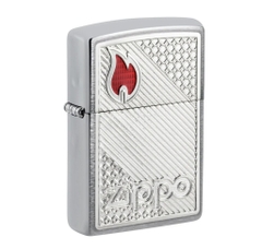 Bật Lửa ZIPPO - Classic - Tiles Eblem Design (Eblem Lửa Đỏ)