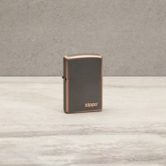 Bật Lửa ZIPPO - Classic - Rustic Bronze Zippo Logo (Ghi Viền Nâu Logo)