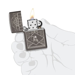 Bật Lửa ZIPPO - Classic - Art Deco Design Black Ice® (Họa Tiết Logo Zippo)