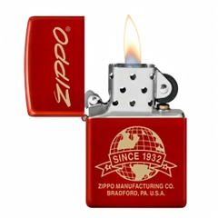 Bật Lửa ZIPPO - Classic - Metallic Red Laser Engrave (Quả Cầu Nhũ Đỏ Meta)