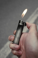 Bật Lửa Slim - Sọc Dưa - Bạc