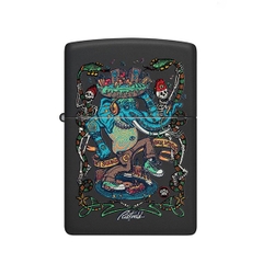 Bật Lửa ZIPPO - Classic - Zippo Black Light Rick Rietveld Design Black Martte ( Thần Voi )