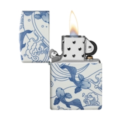 Bật Lửa ZIPPO - Classic - Fish Design ( Cá Koi Gốm Sứ Premium)