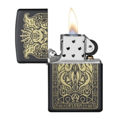 Bật Lửa ZIPPO - Classic - Monster Design (Đen Lì Khắc Quỷ)