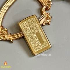 Bật Lửa ZIPPO - Slim - Venetian High Polish Brass Gold (Hoa văn Ý Vàng)
