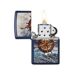 Bật Lửa ZIPPO - Classic - Compass Design (La Bàn Xanh)