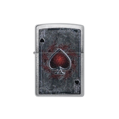 Bật Lửa ZIPPO - Classic - Antiqued Ace Design (Át Bích Đỏ Nứt)