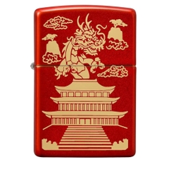Bật Lửa ZIPPO - Classic - Eastern Design (Rồng Chùa Đỏ Meta)