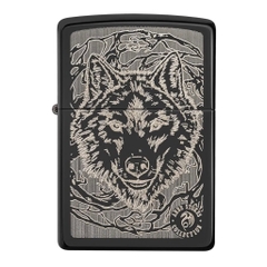 Bật Lửa ZIPPO - Classic Black Ice - Anne Stokes (Sói Đen)