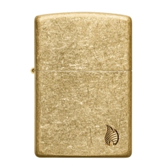 Bật Lửa ZIPPO - Armor®-Tumbled Brass Flame Design (Xi Bụi Vàng)
