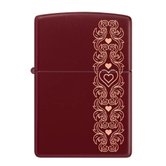 Bật Lửa ZIPPO - Classic - Heart Garland Design ( Trái Tim Đỏ Mận)