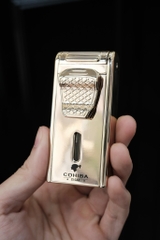 Khò Cohiba- Dáng Chữ Nhật Vàng Gold - Phiên Bản 2 Tia