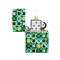 Bật Lửa ZIPPO - Classic - Clover Design (Cỏ 3 Lá)