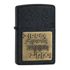 Bật Lửa ZIPPO - Classic - Black Crackle® Gold Zippo Logo