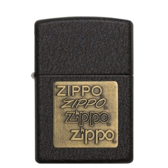 Bật Lửa ZIPPO - Classic - Black Crackle® Gold Zippo Logo