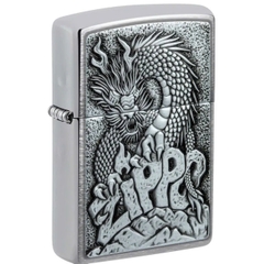 Bật Lửa ZIPPO - Classic - Zippo Design (Rồng Ngồi Trên Chữ Zip)