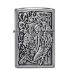 Bật Lửa ZIPPO - Classic - Skull and Angel Emblem Design (Đầu Lâu Và Thiên Thần)