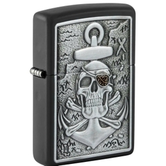 Bật Lửa ZIPPO - Classic - Skull Anchor Emblem Design (Đầu Lâu Mỏ Neo)