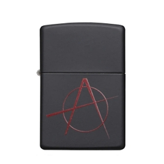 Bật Lửa ZIPPO - Classic - Anarchy Black Matte (Logo Chữ A Nền Đen)