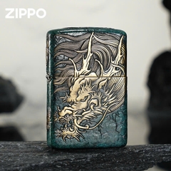 Zippo - Bản Độ - Rồng Vàng Nền Đen