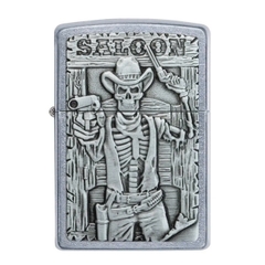 Bật Lửa ZIPPO - Classic - Saloon Skull Emblem Design (Đầu Lâu Cao Bồi)